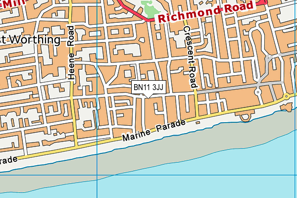 BN11 3JJ map - OS VectorMap District (Ordnance Survey) BN11 3JJ map - OS VectorMap District (Ordnance Survey)