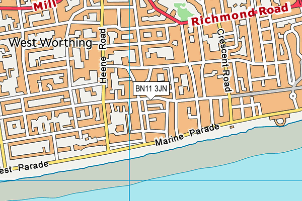 BN11 3JN map - OS VectorMap District (Ordnance Survey) BN11 3JN map - OS VectorMap District (Ordnance Survey)