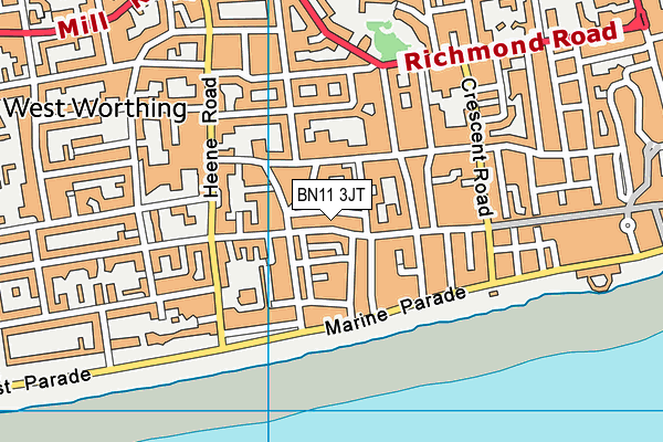 BN11 3JT map - OS VectorMap District (Ordnance Survey) BN11 3JT map - OS VectorMap District (Ordnance Survey)