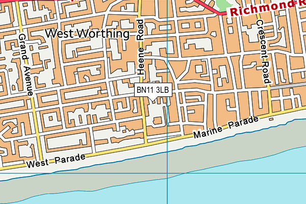 BN11 3LB map - OS VectorMap District (Ordnance Survey) BN11 3LB map - OS VectorMap District (Ordnance Survey)