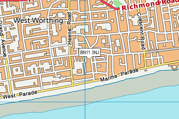 BN11 3NJ map - OS VectorMap District (Ordnance Survey) BN11 3NJ map - OS VectorMap District (Ordnance Survey)