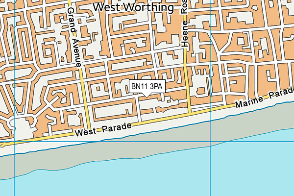 BN11 3PA map - OS VectorMap District (Ordnance Survey)