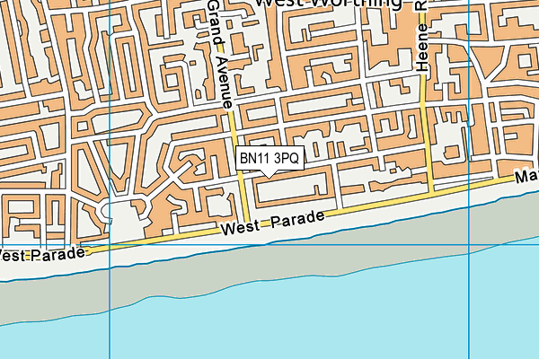 BN11 3PQ map - OS VectorMap District (Ordnance Survey) BN11 3PQ map - OS VectorMap District (Ordnance Survey)