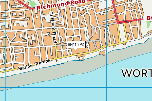 BN11 3PZ map - OS VectorMap District (Ordnance Survey) BN11 3PZ map - OS VectorMap District (Ordnance Survey)