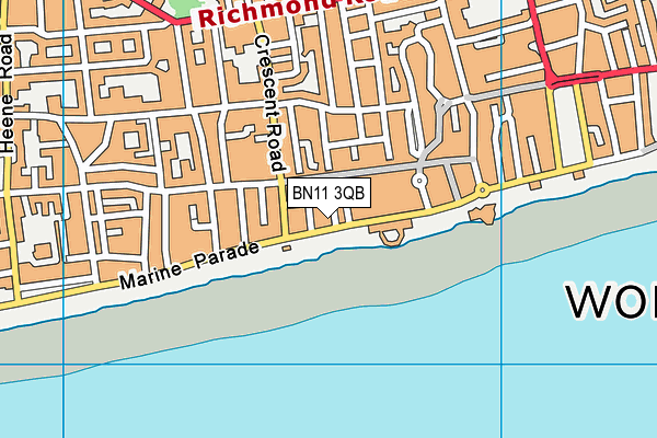 BN11 3QB map - OS VectorMap District (Ordnance Survey) BN11 3QB map - OS VectorMap District (Ordnance Survey)