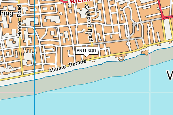 BN11 3QD map - OS VectorMap District (Ordnance Survey) BN11 3QD map - OS VectorMap District (Ordnance Survey)
