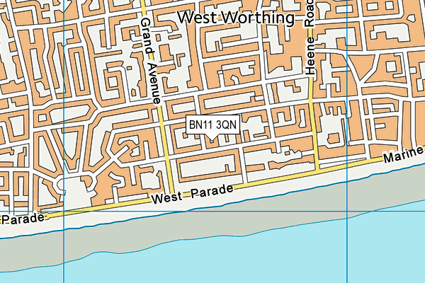 BN11 3QN map - OS VectorMap District (Ordnance Survey)