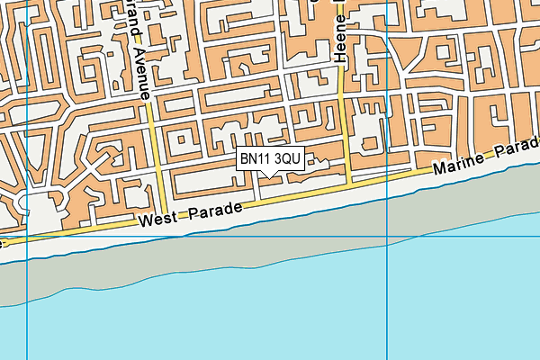 BN11 3QU map - OS VectorMap District (Ordnance Survey) BN11 3QU map - OS VectorMap District (Ordnance Survey)