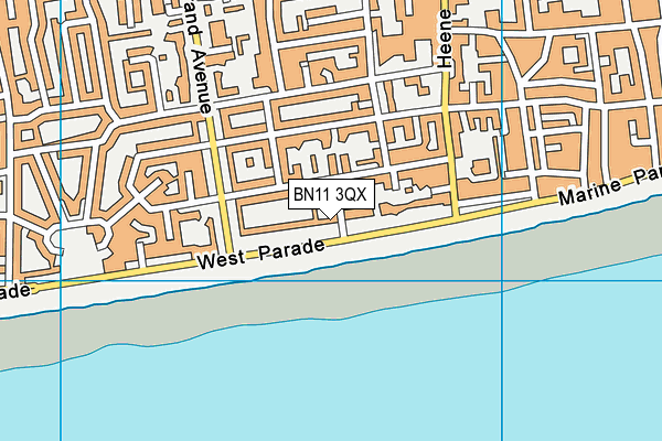 BN11 3QX map - OS VectorMap District (Ordnance Survey) BN11 3QX map - OS VectorMap District (Ordnance Survey)