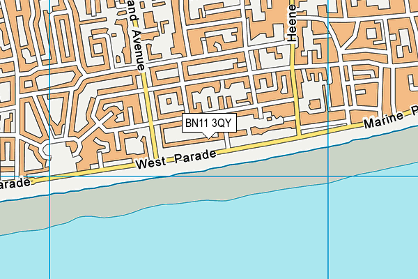 BN11 3QY map - OS VectorMap District (Ordnance Survey) BN11 3QY map - OS VectorMap District (Ordnance Survey)