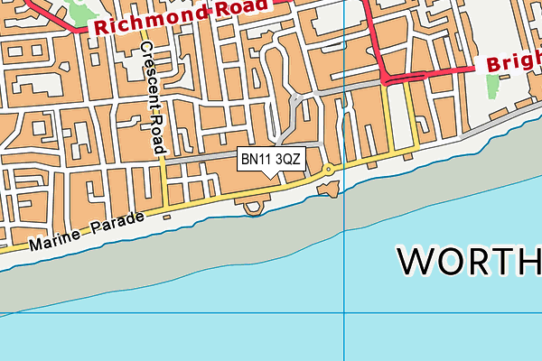 BN11 3QZ map - OS VectorMap District (Ordnance Survey)