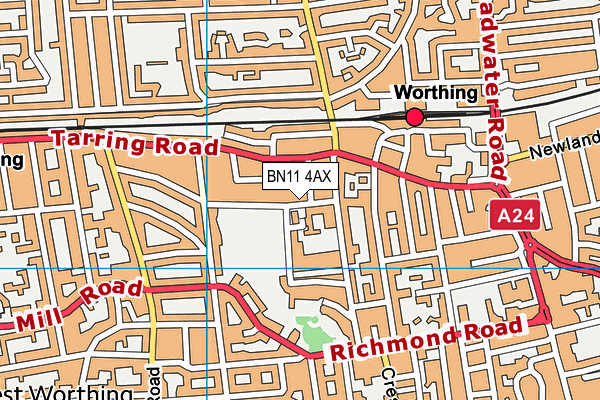 BN11 4AX map - OS VectorMap District (Ordnance Survey) BN11 4AX map - OS VectorMap District (Ordnance Survey)