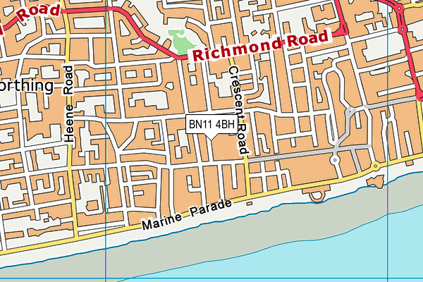 BN11 4BH map - OS VectorMap District (Ordnance Survey) BN11 4BH map - OS VectorMap District (Ordnance Survey)