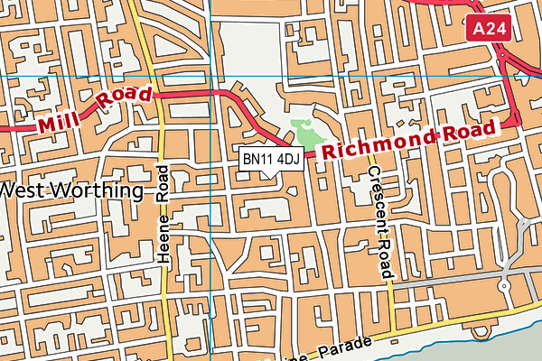 BN11 4DJ map - OS VectorMap District (Ordnance Survey) BN11 4DJ map - OS VectorMap District (Ordnance Survey)