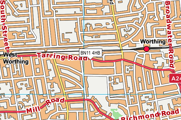 BN11 4HB map - OS VectorMap District (Ordnance Survey)