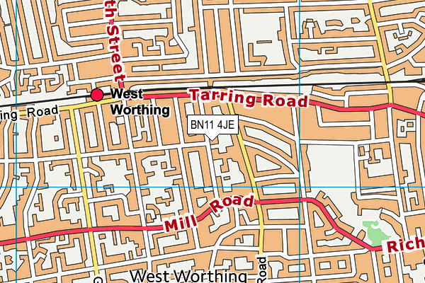 BN11 4JE map - OS VectorMap District (Ordnance Survey)