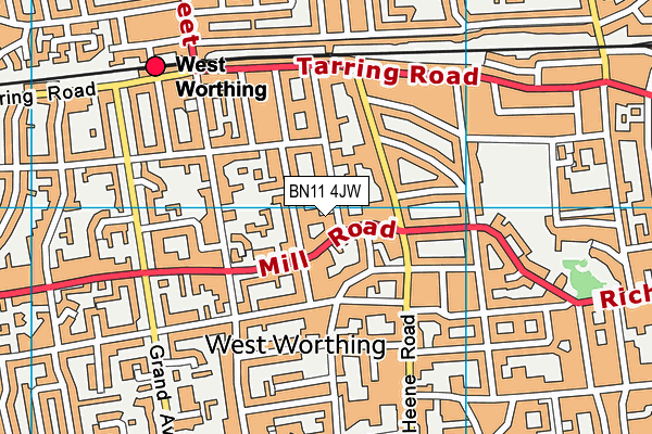 BN11 4JW map - OS VectorMap District (Ordnance Survey)