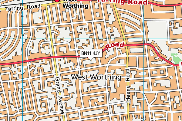 BN11 4JY map - OS VectorMap District (Ordnance Survey)