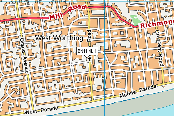 BN11 4LH map - OS VectorMap District (Ordnance Survey) BN11 4LH map - OS VectorMap District (Ordnance Survey)