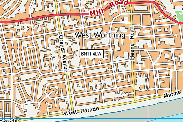 BN11 4LW map - OS VectorMap District (Ordnance Survey) BN11 4LW map - OS VectorMap District (Ordnance Survey)