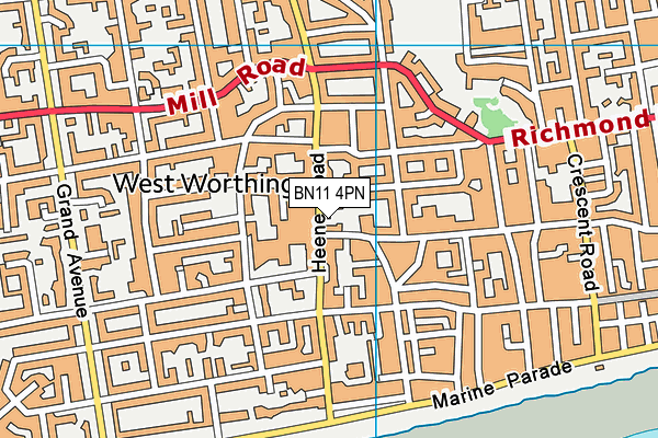 BN11 4PN map - OS VectorMap District (Ordnance Survey) BN11 4PN map - OS VectorMap District (Ordnance Survey)