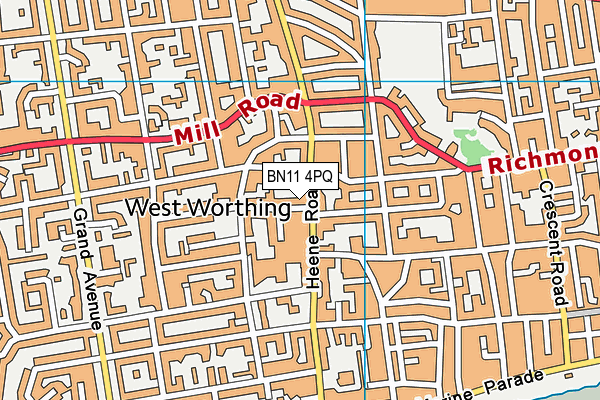 BN11 4PQ map - OS VectorMap District (Ordnance Survey) BN11 4PQ map - OS VectorMap District (Ordnance Survey)