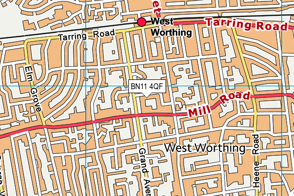 BN11 4QF map - OS VectorMap District (Ordnance Survey)