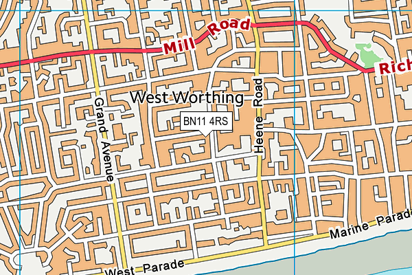 BN11 4RS map - OS VectorMap District (Ordnance Survey) BN11 4RS map - OS VectorMap District (Ordnance Survey)