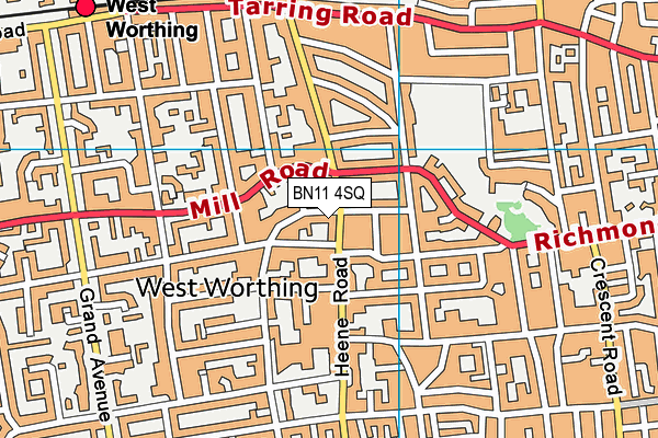 BN11 4SQ map - OS VectorMap District (Ordnance Survey) BN11 4SQ map - OS VectorMap District (Ordnance Survey)