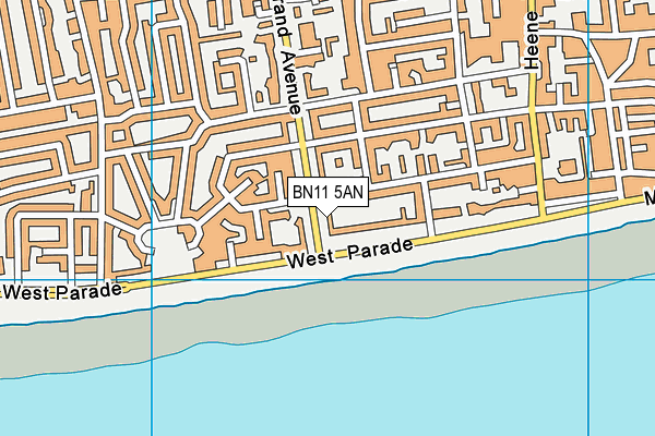 BN11 5AN map - OS VectorMap District (Ordnance Survey) BN11 5AN map - OS VectorMap District (Ordnance Survey)