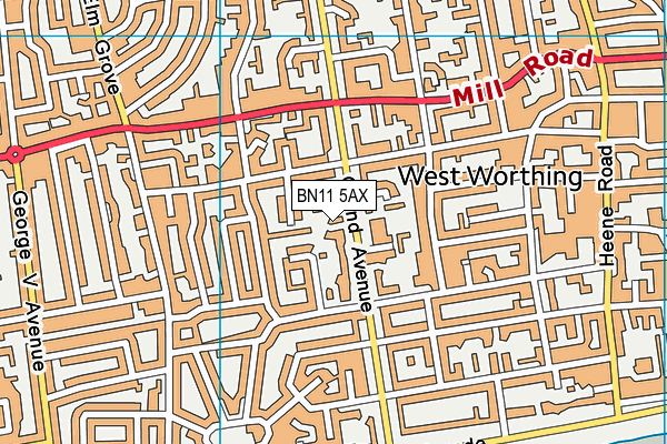 BN11 5AX map - OS VectorMap District (Ordnance Survey) BN11 5AX map - OS VectorMap District (Ordnance Survey)