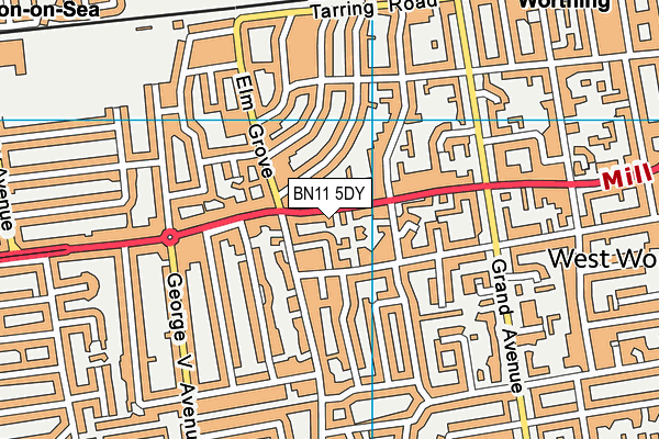BN11 5DY map - OS VectorMap District (Ordnance Survey) BN11 5DY map - OS VectorMap District (Ordnance Survey)