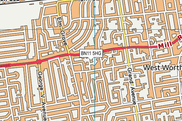 BN11 5HG map - OS VectorMap District (Ordnance Survey) BN11 5HG map - OS VectorMap District (Ordnance Survey)