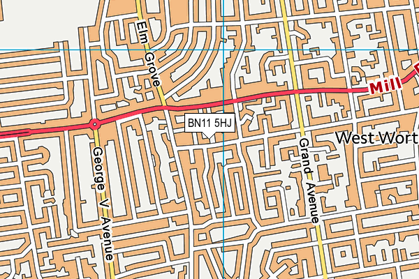 BN11 5HJ map - OS VectorMap District (Ordnance Survey) BN11 5HJ map - OS VectorMap District (Ordnance Survey)