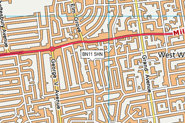 BN11 5HN map - OS VectorMap District (Ordnance Survey) BN11 5HN map - OS VectorMap District (Ordnance Survey)