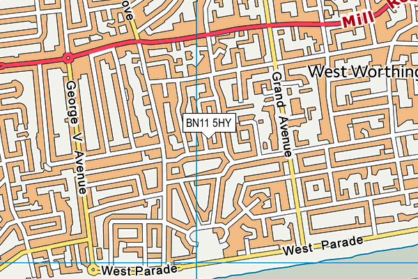 BN11 5HY map - OS VectorMap District (Ordnance Survey) BN11 5HY map - OS VectorMap District (Ordnance Survey)