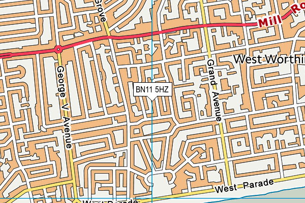 BN11 5HZ map - OS VectorMap District (Ordnance Survey) BN11 5HZ map - OS VectorMap District (Ordnance Survey)