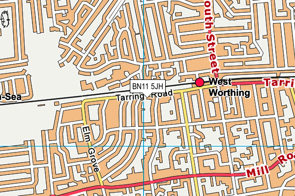 BN11 5JH map - OS VectorMap District (Ordnance Survey)