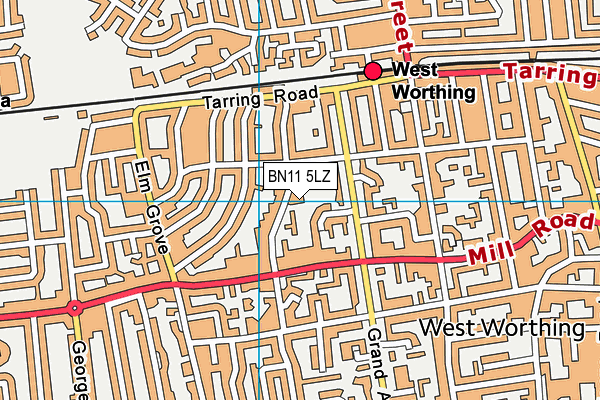 BN11 5LZ map - OS VectorMap District (Ordnance Survey)