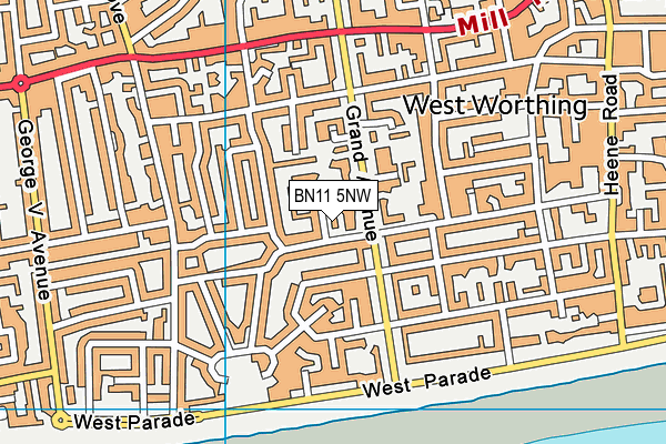 BN11 5NW map - OS VectorMap District (Ordnance Survey) BN11 5NW map - OS VectorMap District (Ordnance Survey)