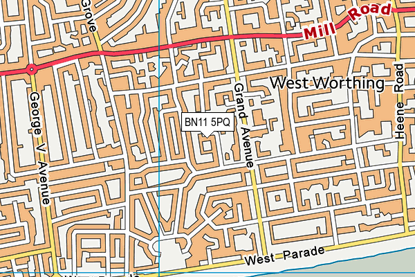 BN11 5PQ map - OS VectorMap District (Ordnance Survey) BN11 5PQ map - OS VectorMap District (Ordnance Survey)