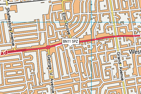 BN11 5PZ map - OS VectorMap District (Ordnance Survey) BN11 5PZ map - OS VectorMap District (Ordnance Survey)