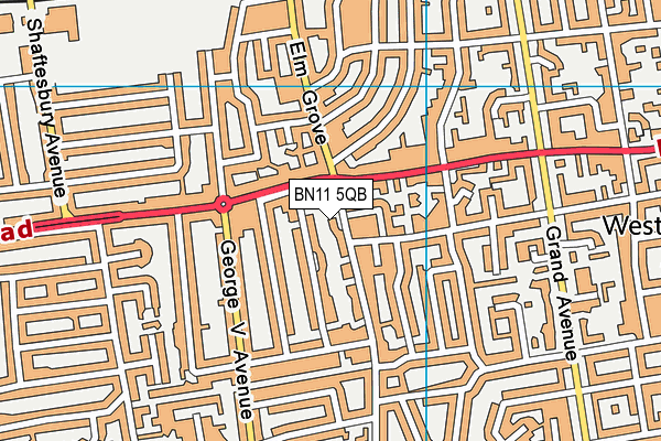 BN11 5QB map - OS VectorMap District (Ordnance Survey) BN11 5QB map - OS VectorMap District (Ordnance Survey)