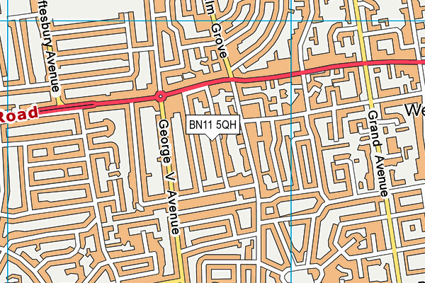 BN11 5QH map - OS VectorMap District (Ordnance Survey) BN11 5QH map - OS VectorMap District (Ordnance Survey)
