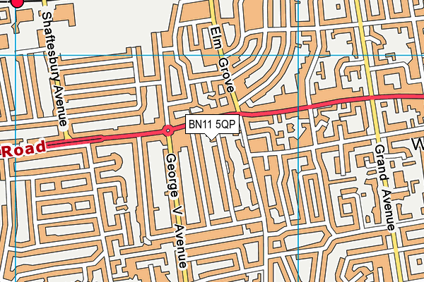 BN11 5QP map - OS VectorMap District (Ordnance Survey) BN11 5QP map - OS VectorMap District (Ordnance Survey)