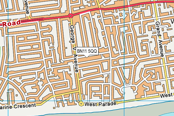 BN11 5QQ map - OS VectorMap District (Ordnance Survey) BN11 5QQ map - OS VectorMap District (Ordnance Survey)