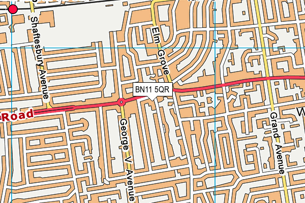 BN11 5QR map - OS VectorMap District (Ordnance Survey) BN11 5QR map - OS VectorMap District (Ordnance Survey)