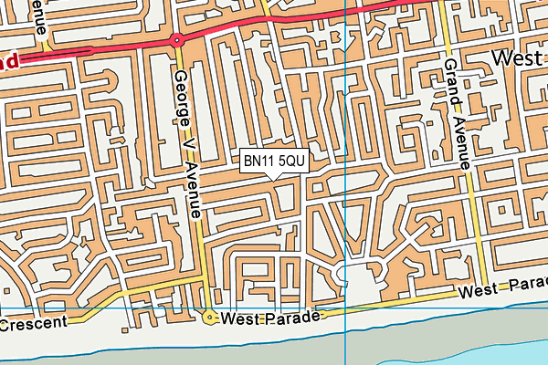 BN11 5QU map - OS VectorMap District (Ordnance Survey) BN11 5QU map - OS VectorMap District (Ordnance Survey)