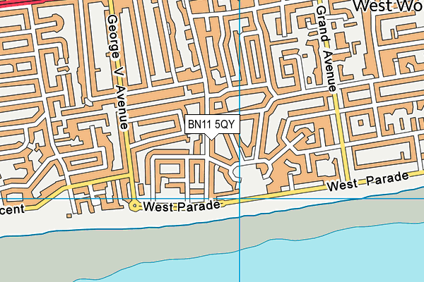 BN11 5QY map - OS VectorMap District (Ordnance Survey) BN11 5QY map - OS VectorMap District (Ordnance Survey)
