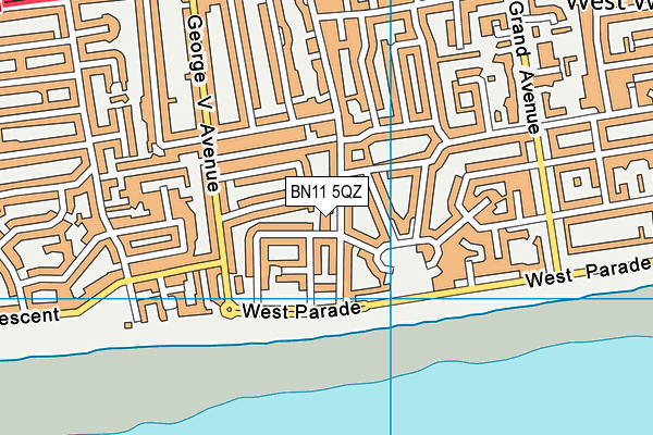 BN11 5QZ map - OS VectorMap District (Ordnance Survey) BN11 5QZ map - OS VectorMap District (Ordnance Survey)